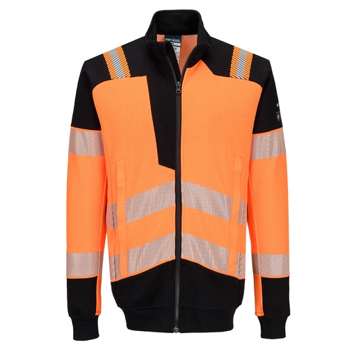 Felpa ignifuga alta visibilità arancione PW3 Modaflame con zip intera classe 2