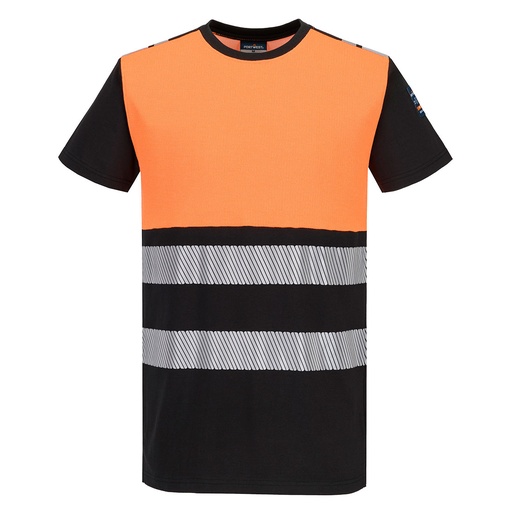 T-shirt manica corta ignifuga alta visibilità arancione PW3 Modaflame classe 1