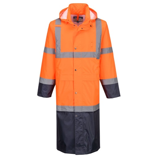 Cappotto impermeabile alta visibilità bicolore 122 cm classe 3