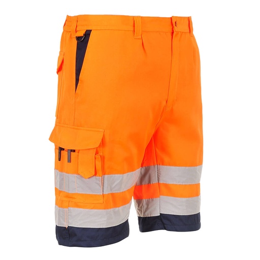 Pantaloncini alta visibilità leggeri in poliestere-cotone classe 1