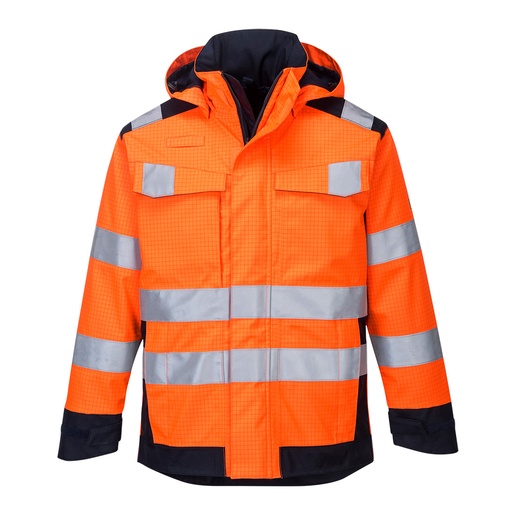 Giacca impermeabile ignifuga multinorma alta visibilità Modaflame Rain+ classe 3