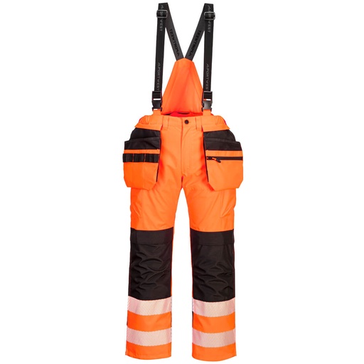 Salopette impermeabile alta visibilità PW3 trasformabile in pantalone classe 2
