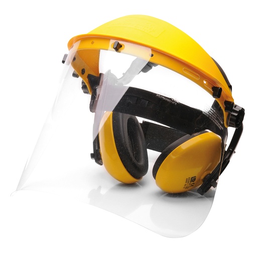 Kit di protezione viso e udito con visiera e cuffie antirumore