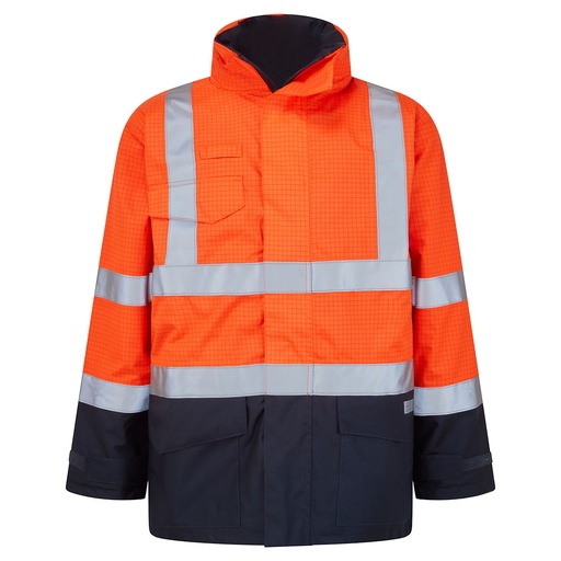 Giacca impermeabile ignifuga alta visibilità bicolore Bizflame Rain classe 3